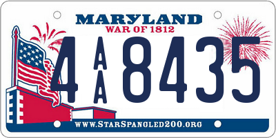 MD license plate 4AA8435