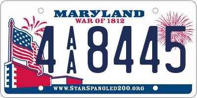 MD license plate 4AA8445
