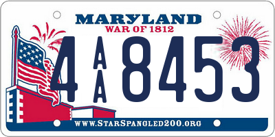 MD license plate 4AA8453
