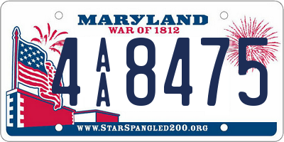 MD license plate 4AA8475
