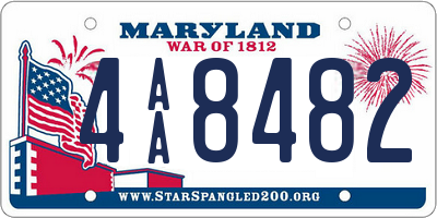 MD license plate 4AA8482