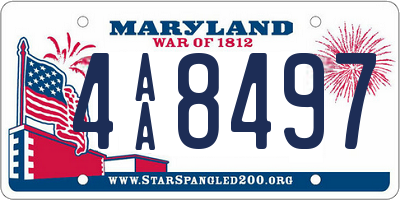MD license plate 4AA8497