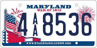 MD license plate 4AA8536