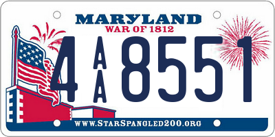 MD license plate 4AA8551