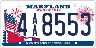 MD license plate 4AA8553