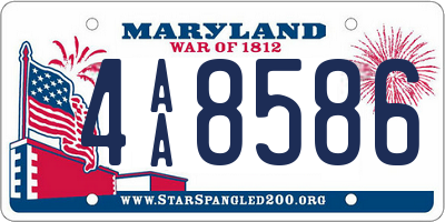 MD license plate 4AA8586