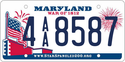 MD license plate 4AA8587