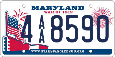 MD license plate 4AA8590