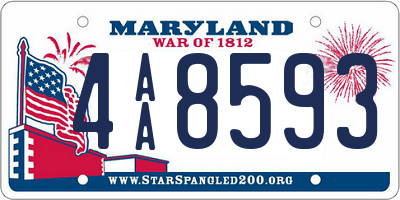 MD license plate 4AA8593