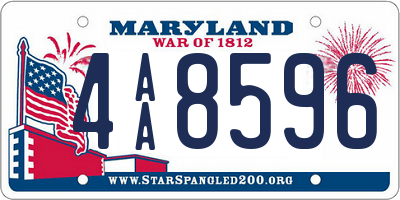 MD license plate 4AA8596