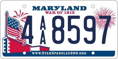 MD license plate 4AA8597