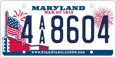 MD license plate 4AA8604