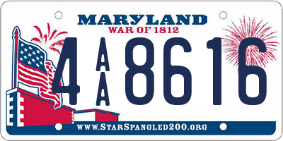 MD license plate 4AA8616