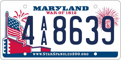MD license plate 4AA8639