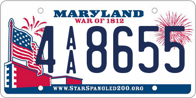 MD license plate 4AA8655