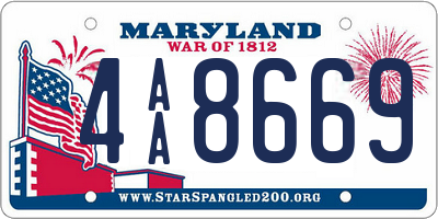 MD license plate 4AA8669