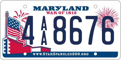 MD license plate 4AA8676