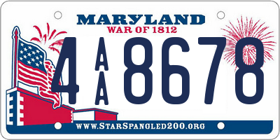 MD license plate 4AA8678