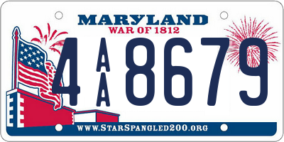 MD license plate 4AA8679