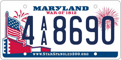MD license plate 4AA8690