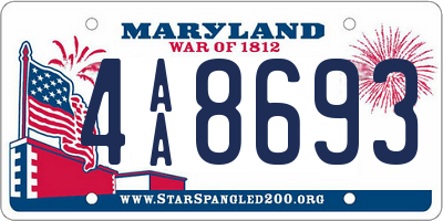 MD license plate 4AA8693