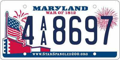 MD license plate 4AA8697