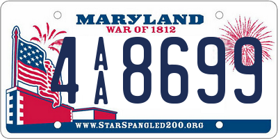 MD license plate 4AA8699
