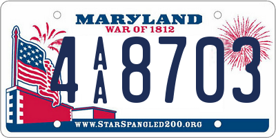 MD license plate 4AA8703