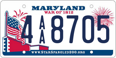 MD license plate 4AA8705