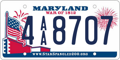 MD license plate 4AA8707
