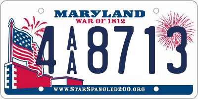 MD license plate 4AA8713