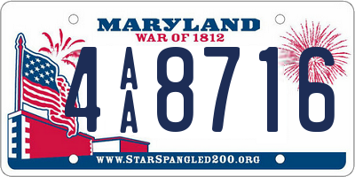 MD license plate 4AA8716