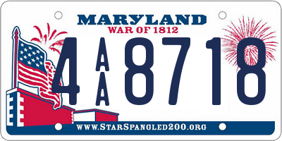 MD license plate 4AA8718