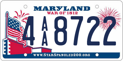 MD license plate 4AA8722