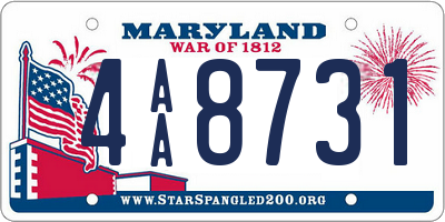 MD license plate 4AA8731