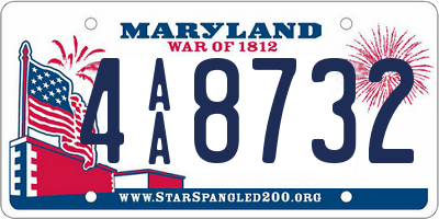 MD license plate 4AA8732