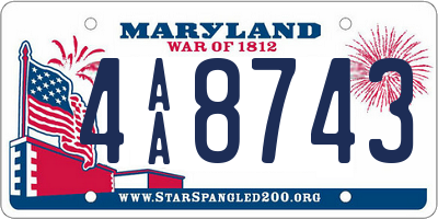 MD license plate 4AA8743