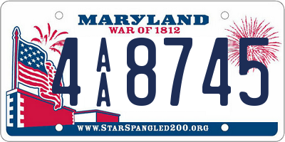 MD license plate 4AA8745