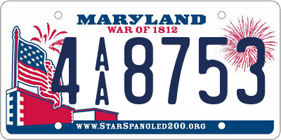 MD license plate 4AA8753