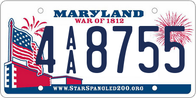 MD license plate 4AA8755