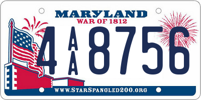 MD license plate 4AA8756