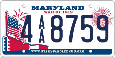 MD license plate 4AA8759