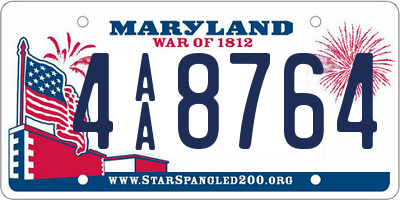 MD license plate 4AA8764