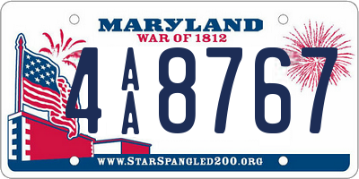 MD license plate 4AA8767