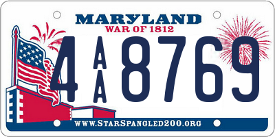 MD license plate 4AA8769