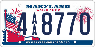 MD license plate 4AA8770