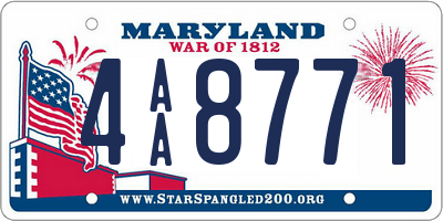 MD license plate 4AA8771