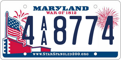 MD license plate 4AA8774