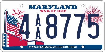 MD license plate 4AA8775