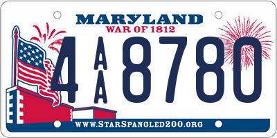 MD license plate 4AA8780